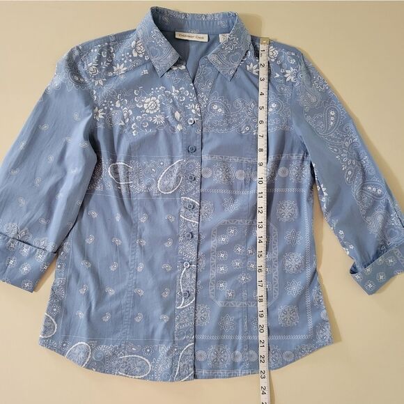 Coldwater Creek Women's Paisley and Floral Button-Down Shirt - Picture 4 of 12